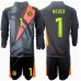 Tyskland Manuel Neuer #1 Keeper Hjemmedraktsett Barn EM 2024 Langermet (+ Korte bukser)